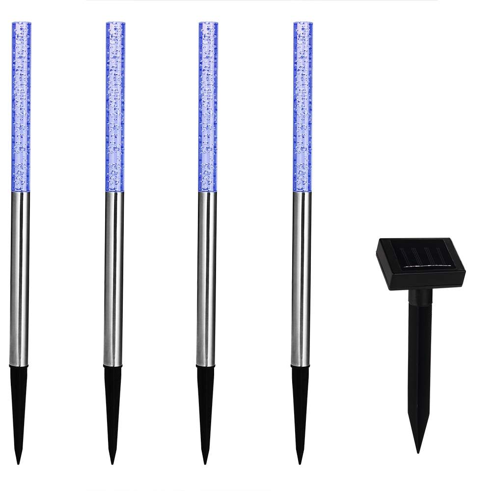 Solcellsdrivna trädgårdslampor, 4-pack, färgväxlande, 48 cm | Hem & Hobby | Pryloteket