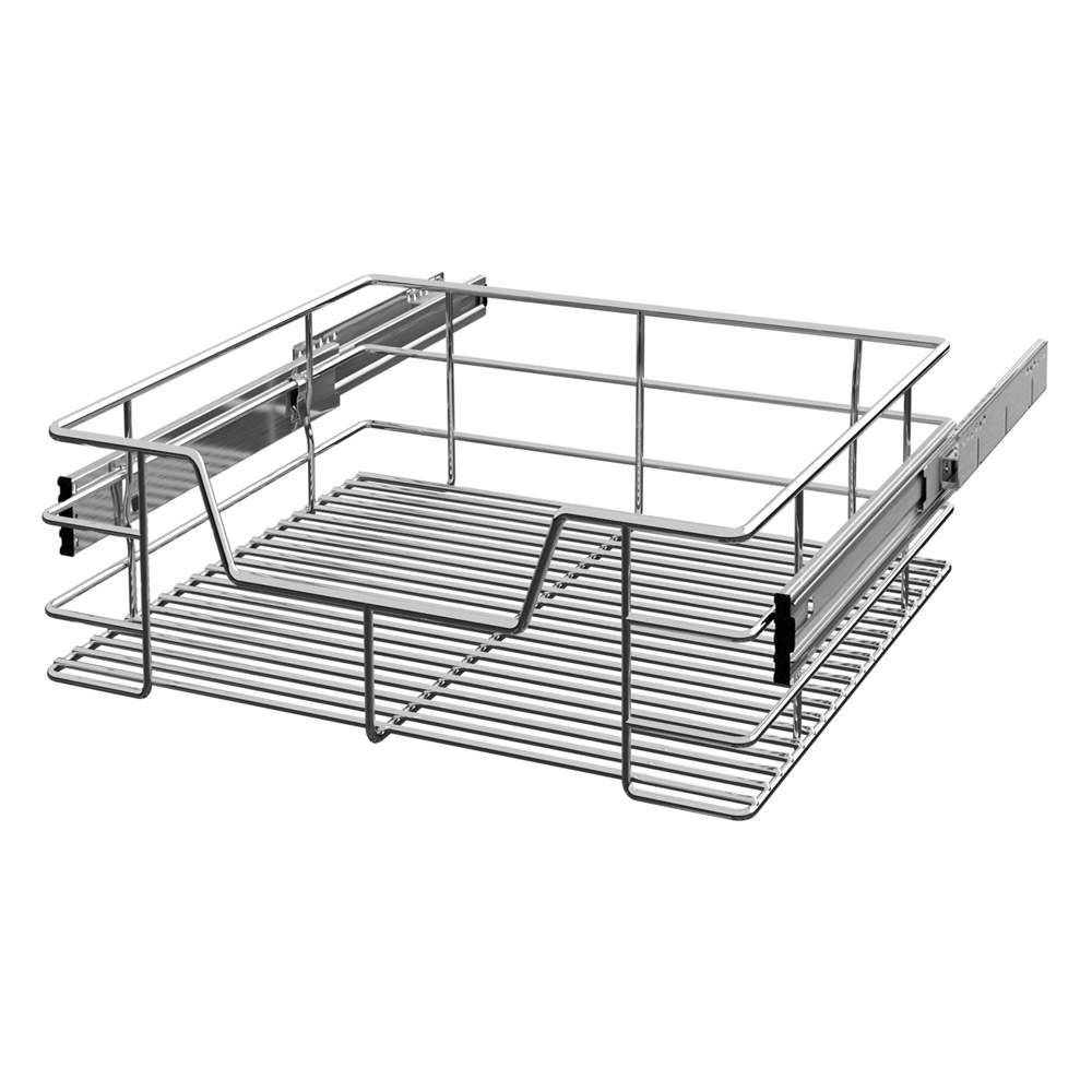 Teleskopisk eftermonteringsskuffe 50 cm, forkromet metal, 25 kg kapacitet