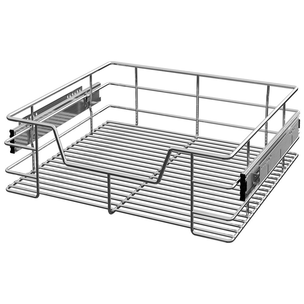 Teleskopisk eftermonteringsskuffe – 60 cm, forkromet metal, 25 kg kapacitet