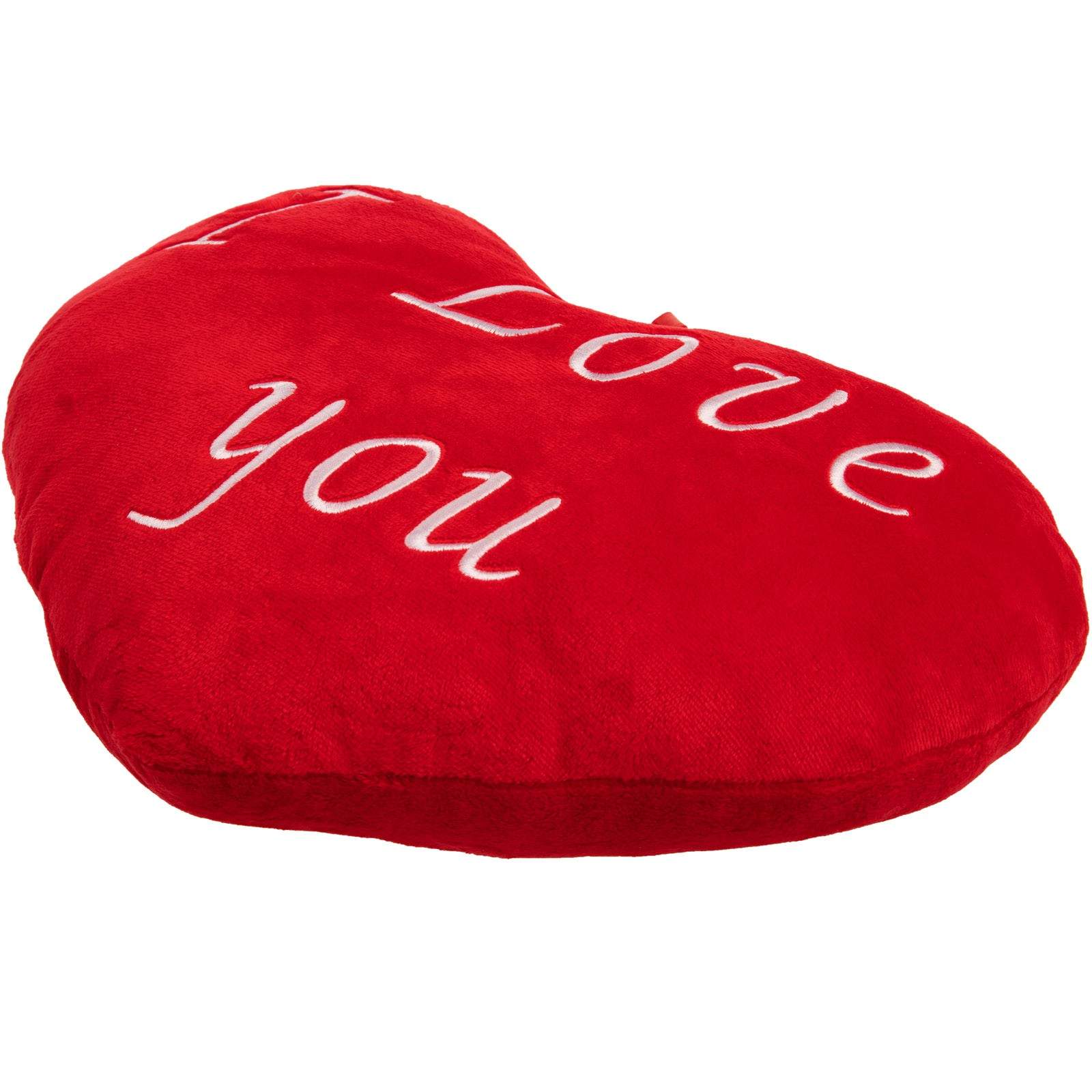 Hjärtformad kudde 26 cm – Mjuk, broderad ""Jag älskar dig"" | Hem & Hobby | Pryloteket