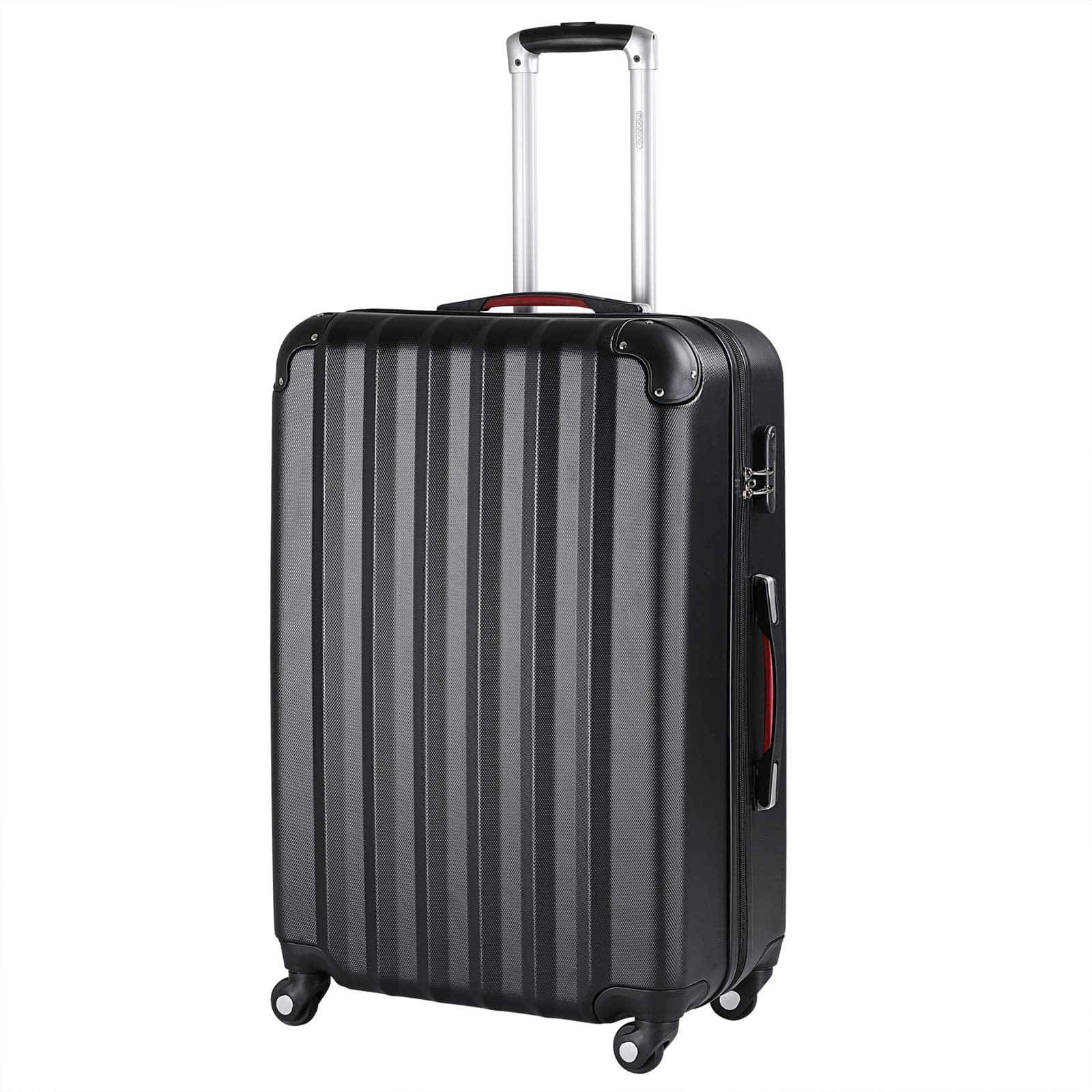 Hård kuffert – sort, 90L, ABS, 360 hjul