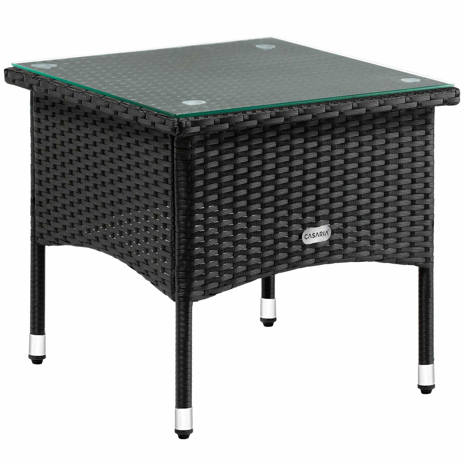 Rattan sidebord sort, 50x50x45 cm, UV-bestandig