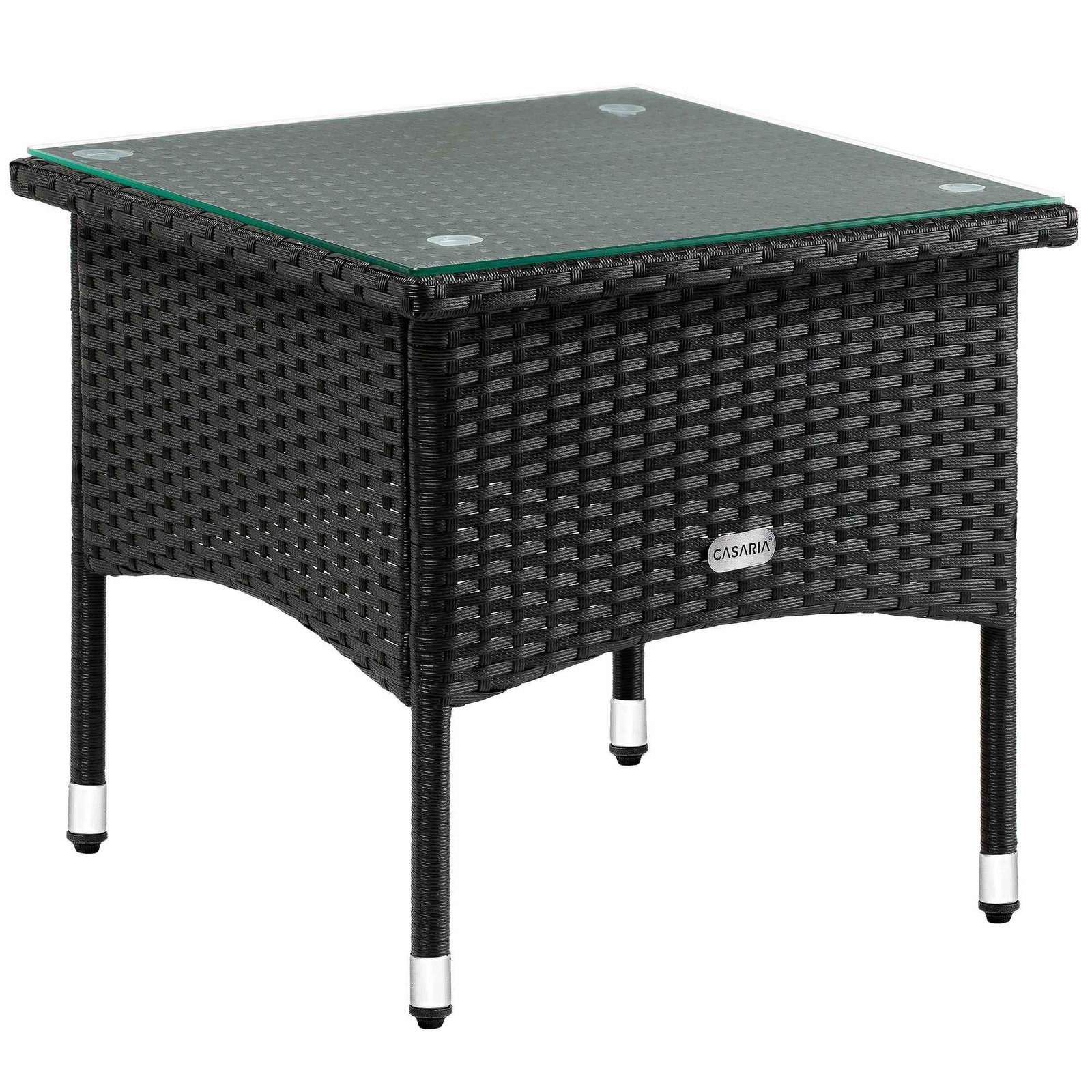 Rattan sidebord sort, 50x50x45 cm, UV-bestandig