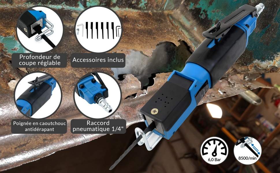 Tryckluftssåg blå/svart inkl. sågblad | Hem & Hobby | Pryloteket