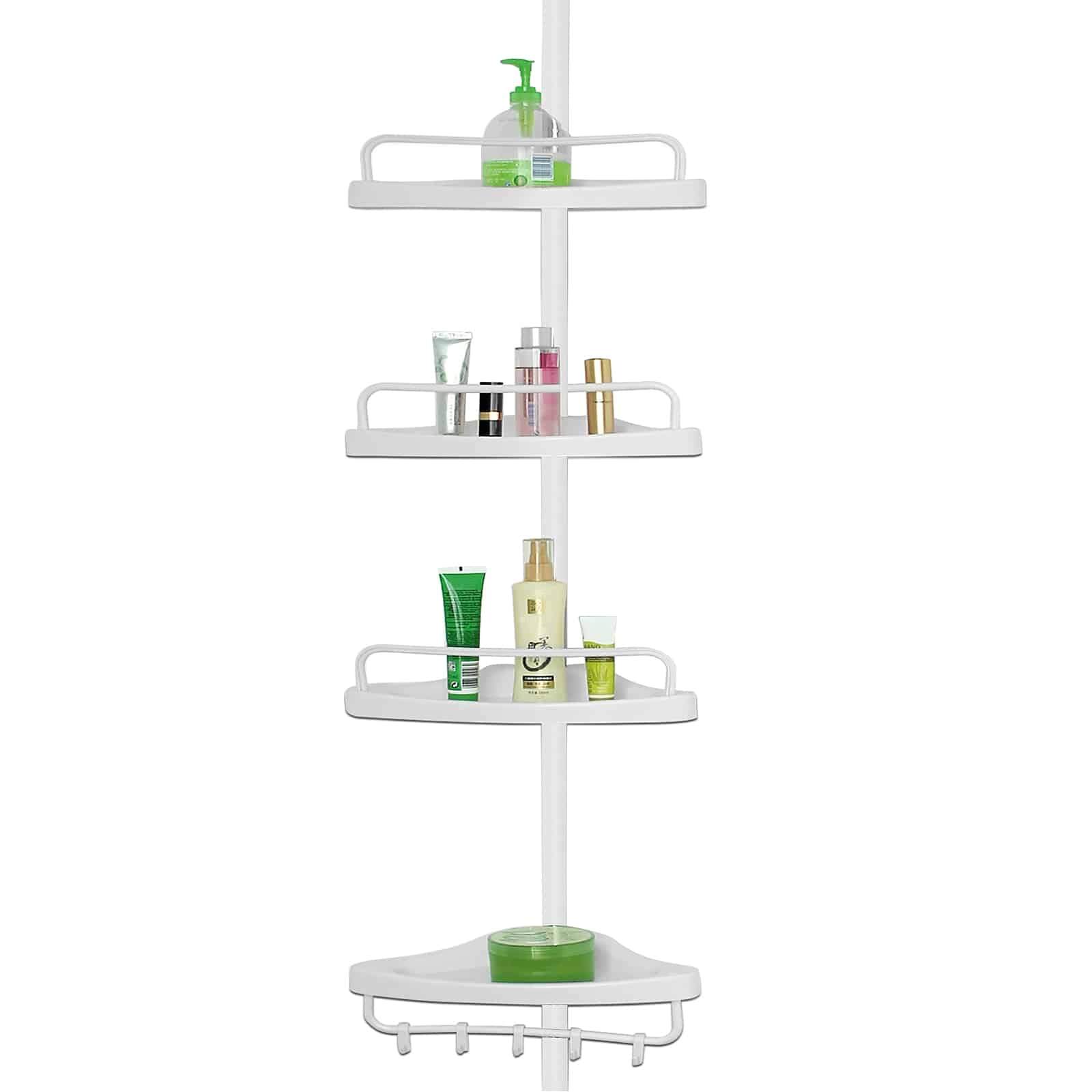 Teleskopisk brusehylde, justerbar opbevaring, 155-230 cm