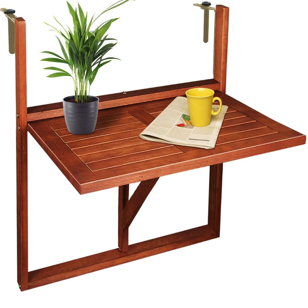 Hängande balkongbord, akaciaträ, hopfällbart, 65x45x87cm | Hem & Hobby | Pryloteket