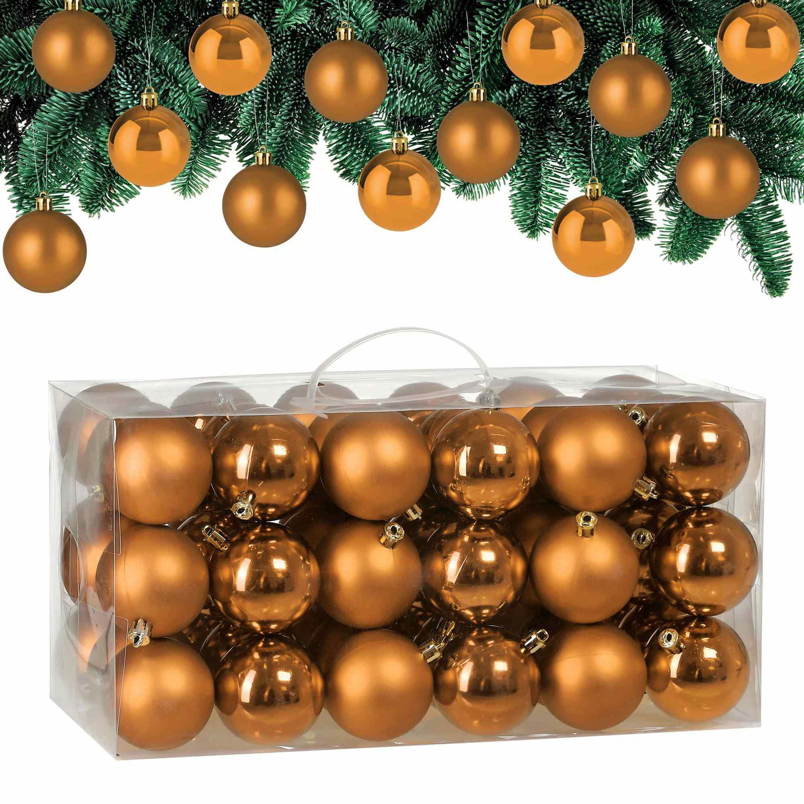 Julekugler, 54 dele kobber, til indendørs/udendørs brug
