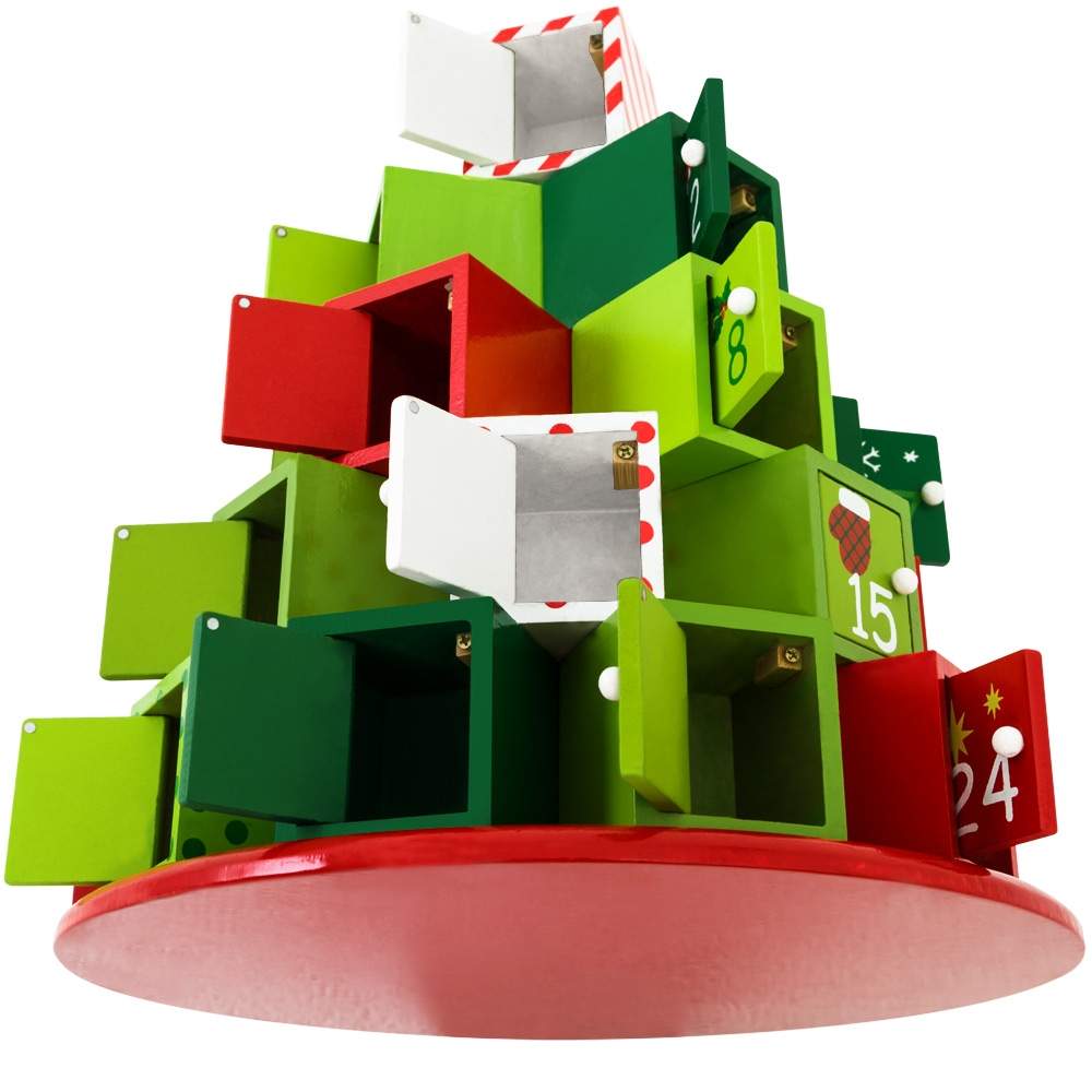 Adventskalender, Grönt Trä, 25 Fack, Återanvändbar | Hem & Hobby | Pryloteket