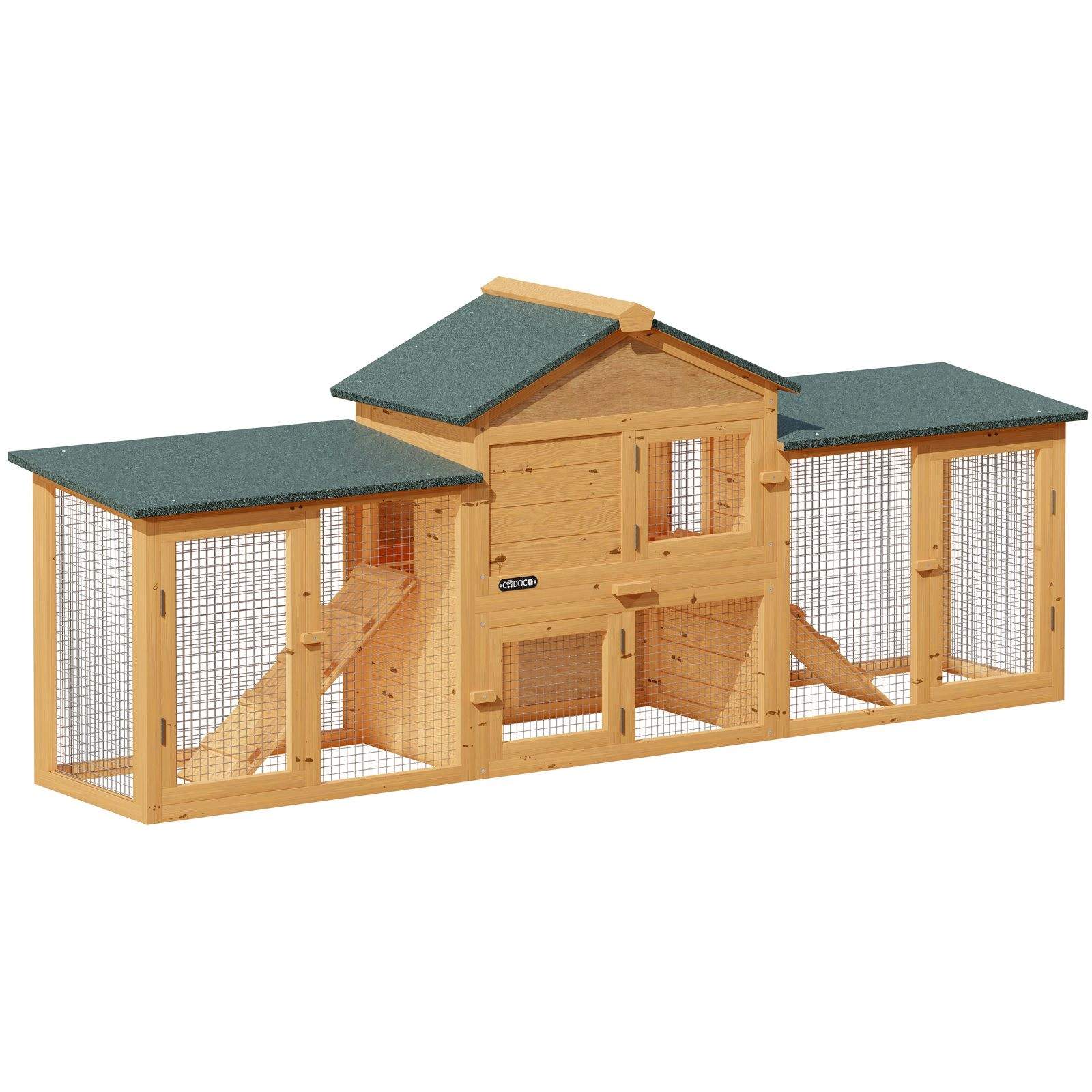 Kaninbur 204x45x84cm, modulär med 2 våningar | Hem & Hobby | Pryloteket