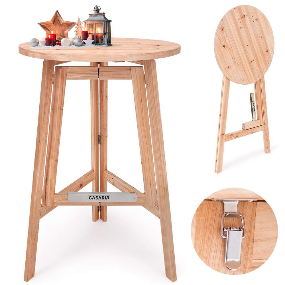 Hopfällbart barbord i massivt trä – 111x80cm, rund skiva | Hem & Hobby | Pryloteket