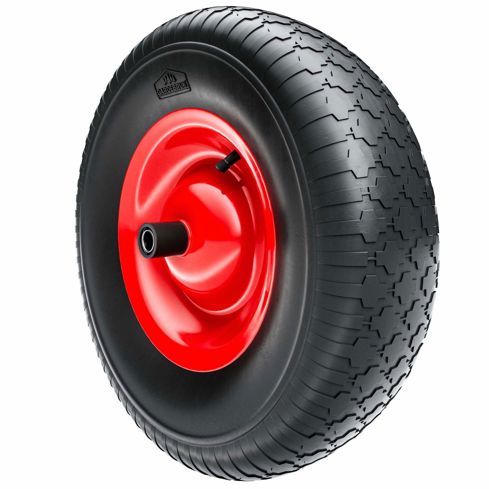 Pneumatisk trillebørhjul, stålfælg, 200 kg kapacitet