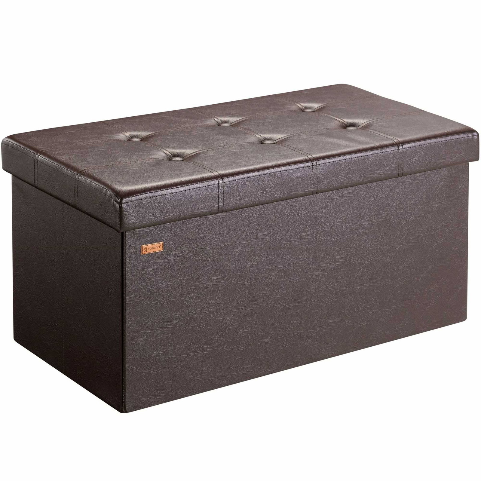 Hopfällbar förvaringsbänk, brun MDF, 80x40x40cm | Hem & Hobby | Pryloteket