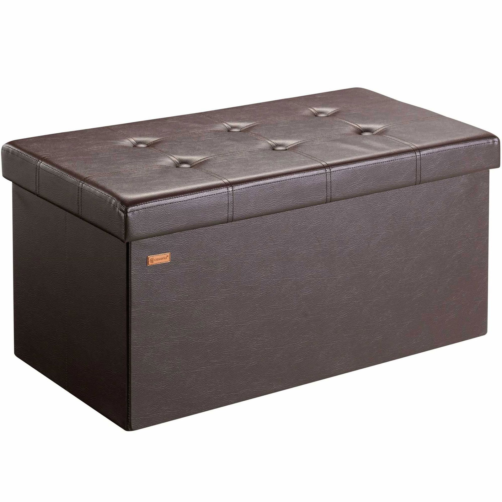 Sammenklappelig opbevaringsbænk, brun MDF, 80x40x40cm
