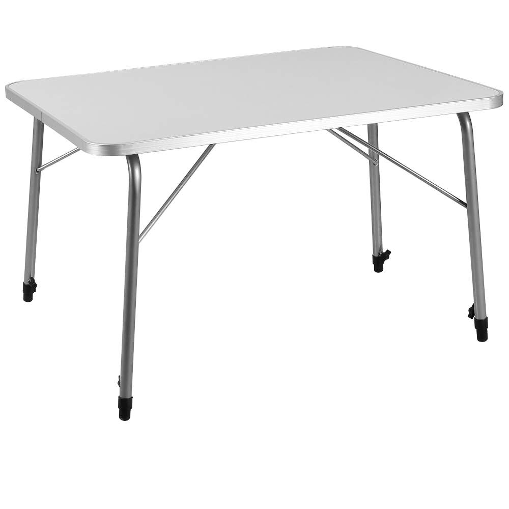 Sammenklappeligt campingbord i aluminium, højdejusterbart, 80x60 cm