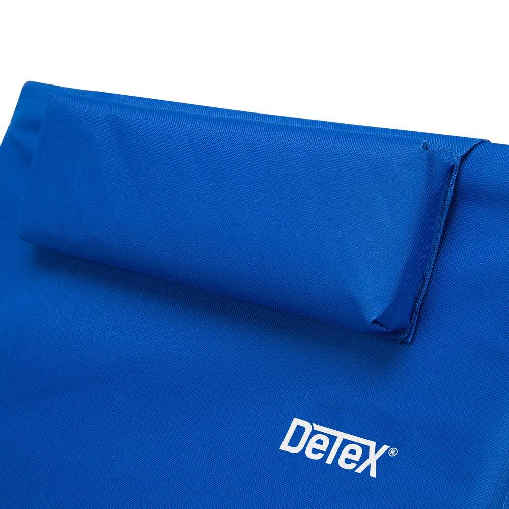 Strandmåtte med justerbar ryglæn, blå, 158x56 cm