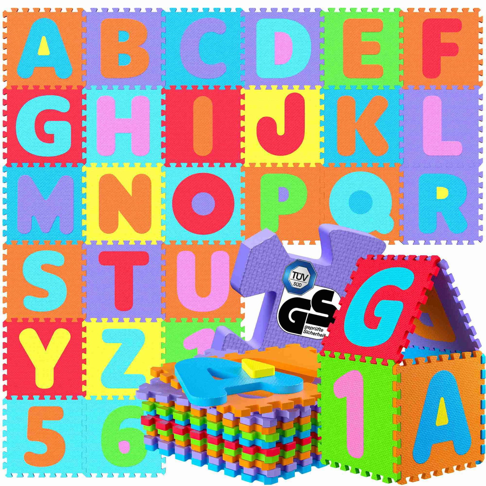 Skumlegemåtte, 86-brikkers alfabet- og talpuslespil