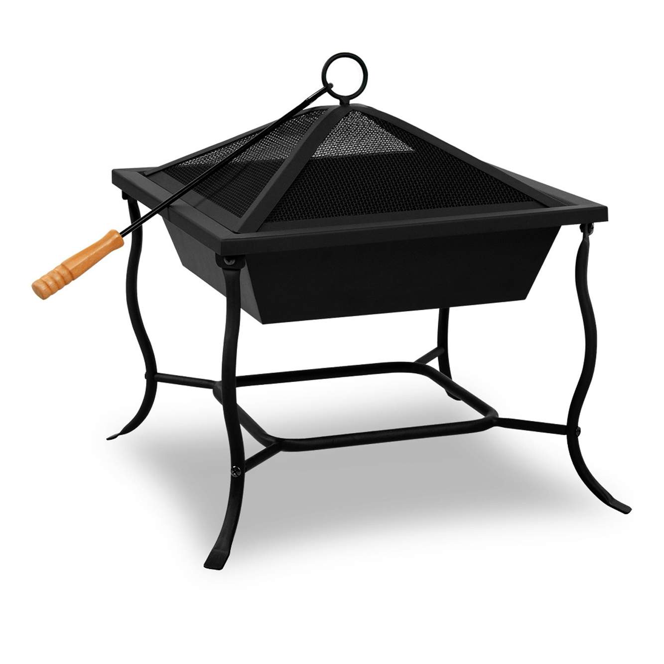 Stålbålsted med gnistbeskyttelse, 45x45 cm