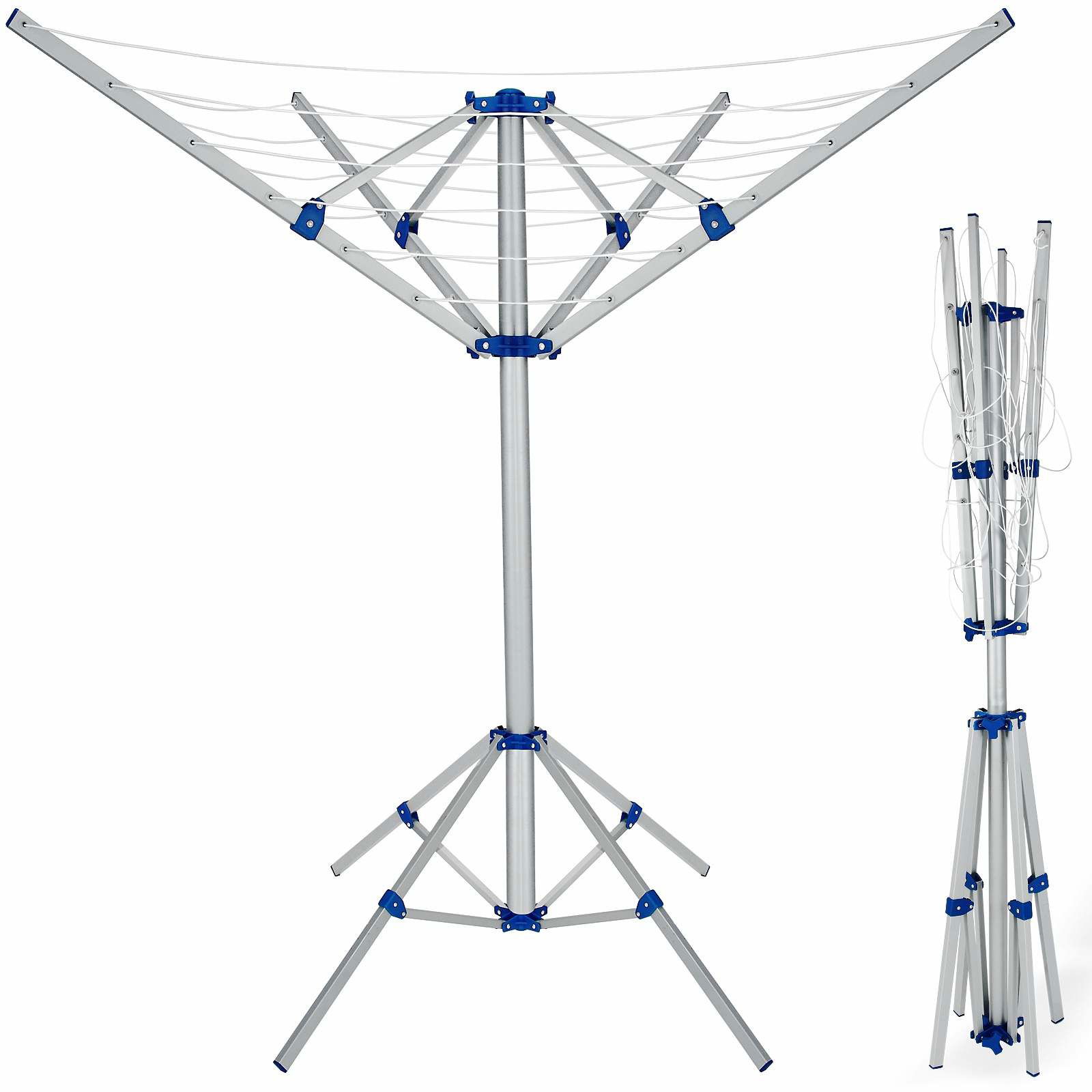 Roterende tørretumbler, aluminium, 168 cm, 14 m ledningslængde