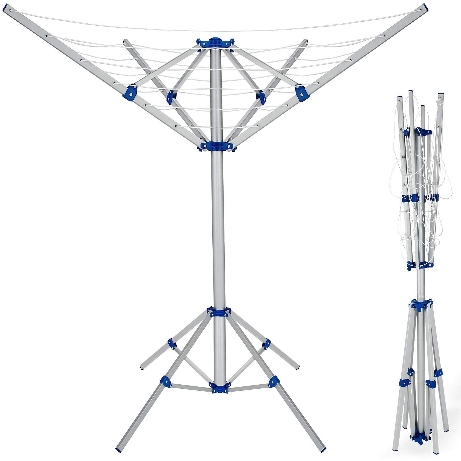 Roterende tørretumbler, aluminium, 168 cm, 14 m ledningslængde
