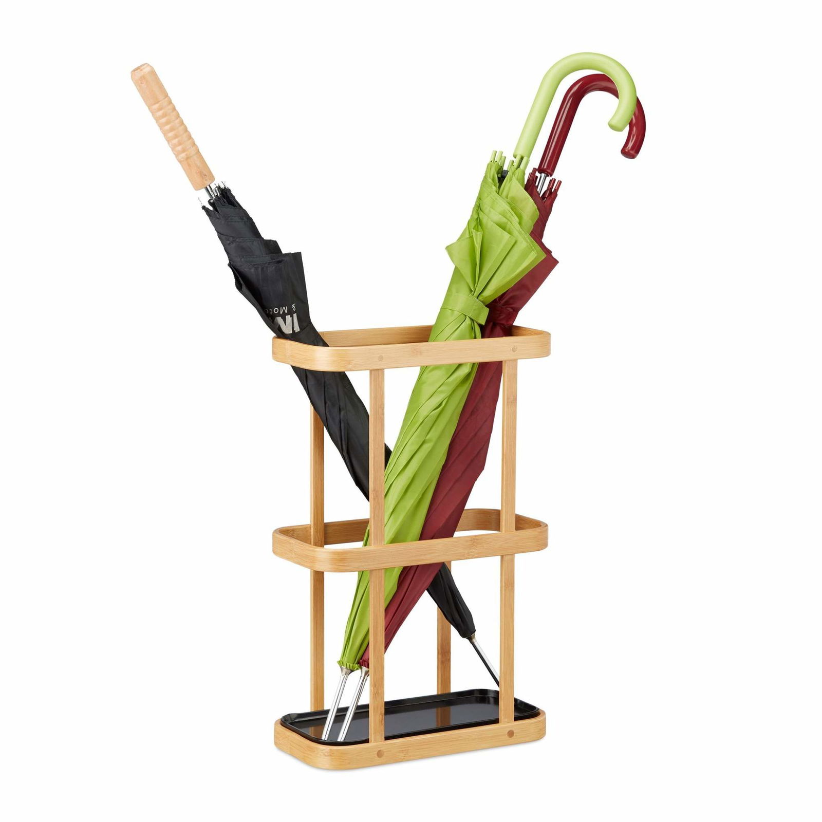 Bambus paraplystativ med drypbakke – fugtbestandig