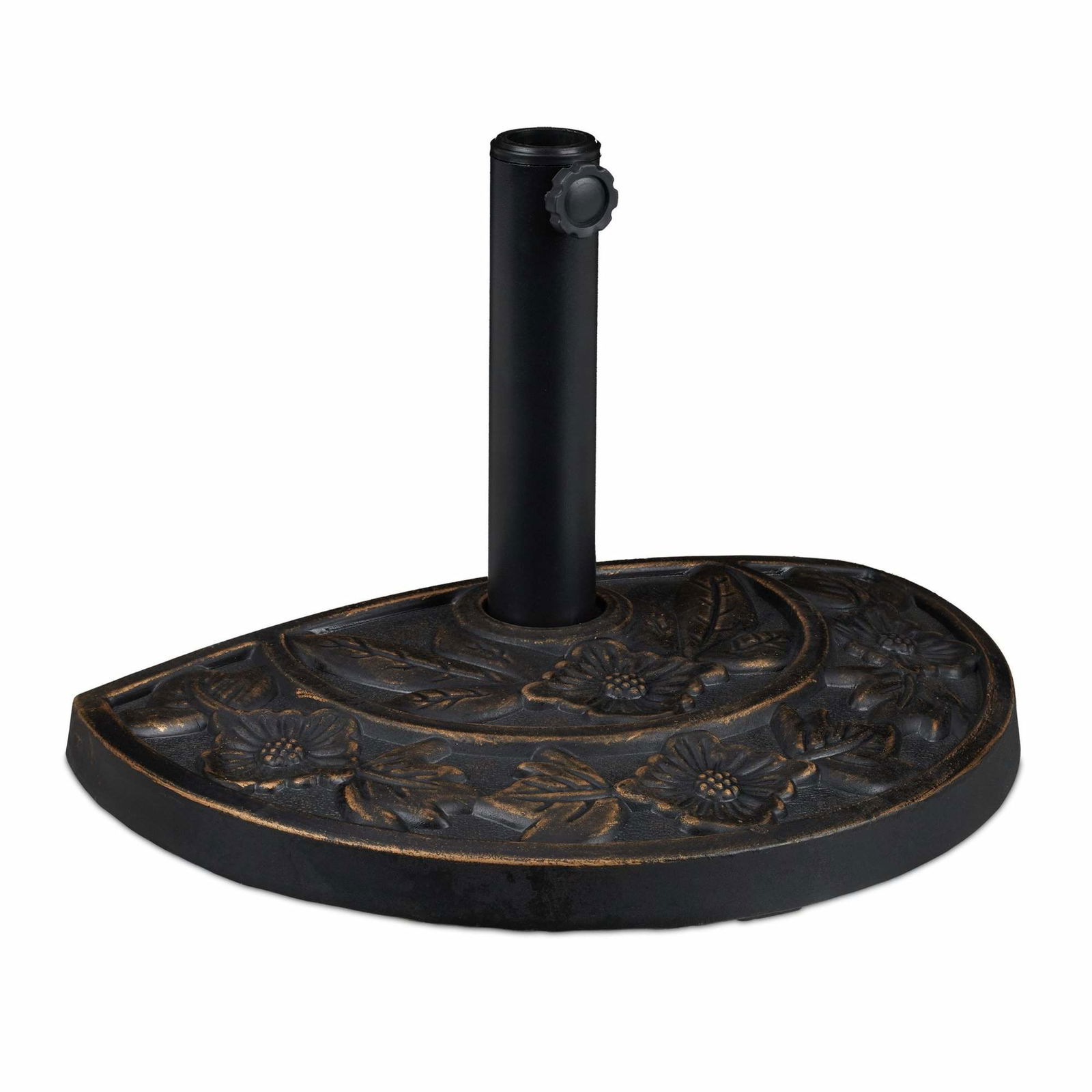 Halvcirkelformet parasolfod, vintagedesign, polyresin