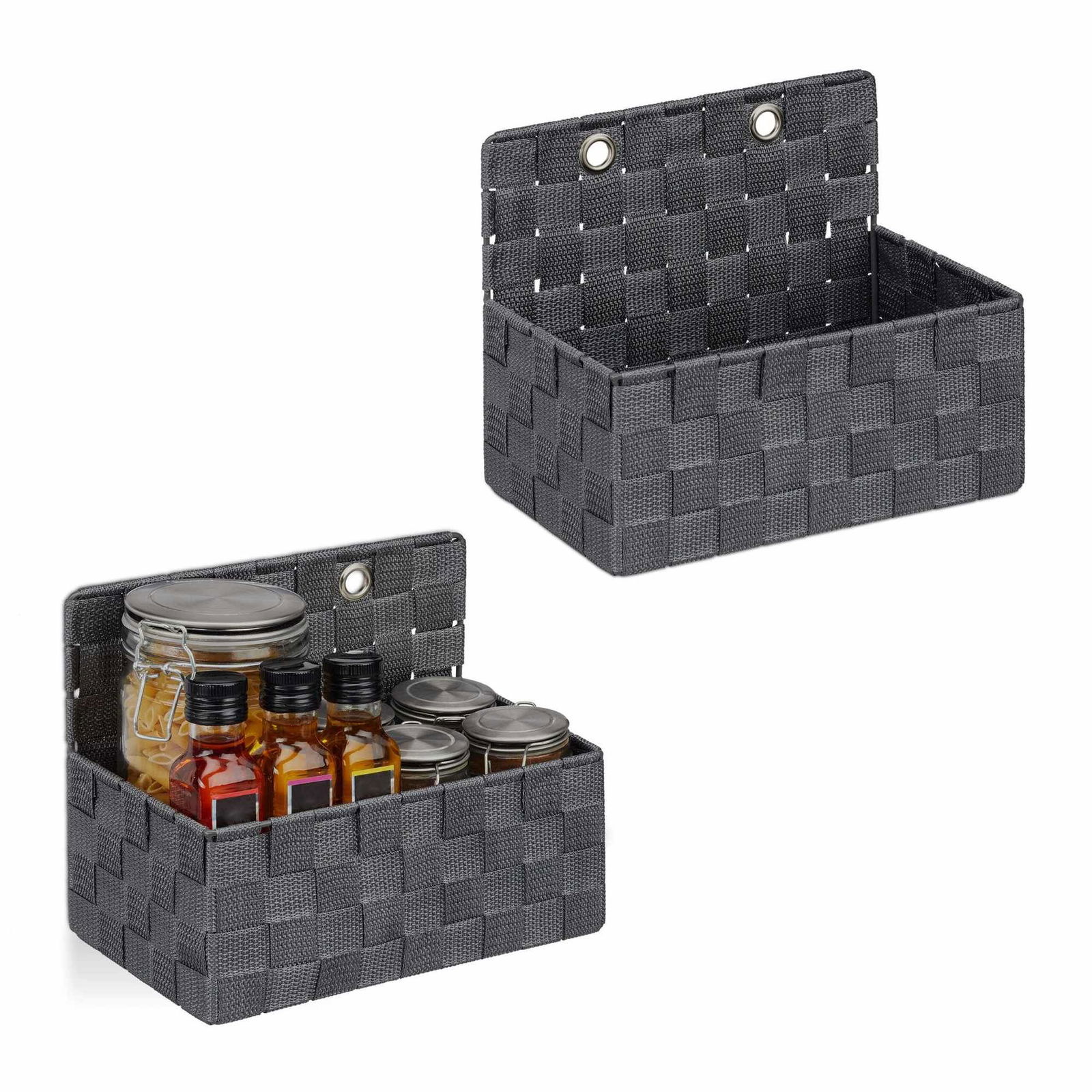 Hængende opbevaringskurve – sæt med 2, vægmonterbare