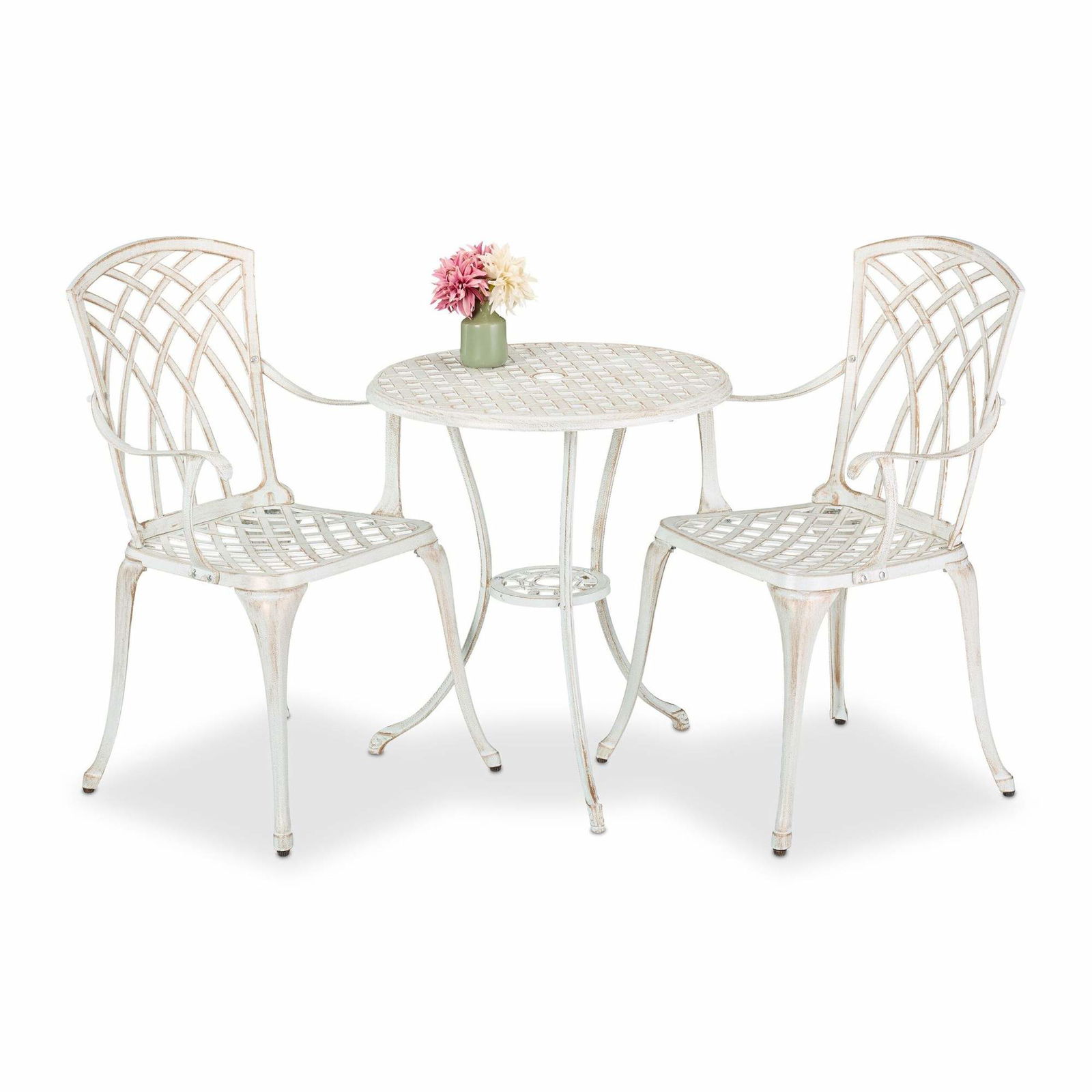 Udendørs bistrosæt – Vintage fletdesign, 3 dele