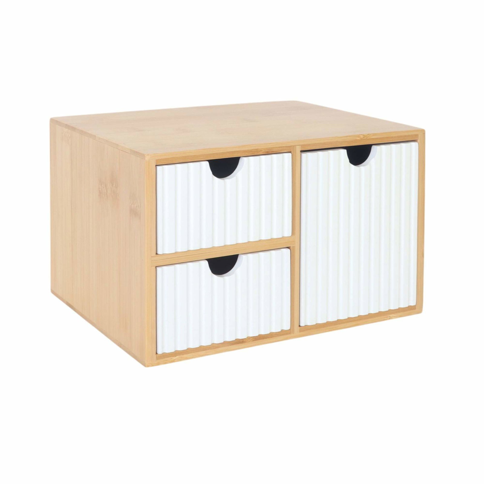 Bambulåda – 3 räfflade lådor, mångsidig organisatör | Hem & Hobby | Pryloteket