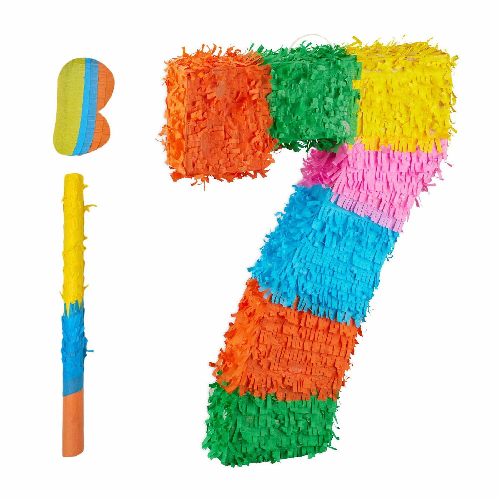 Nummerpiñata med pind og maske – perfekt til fester