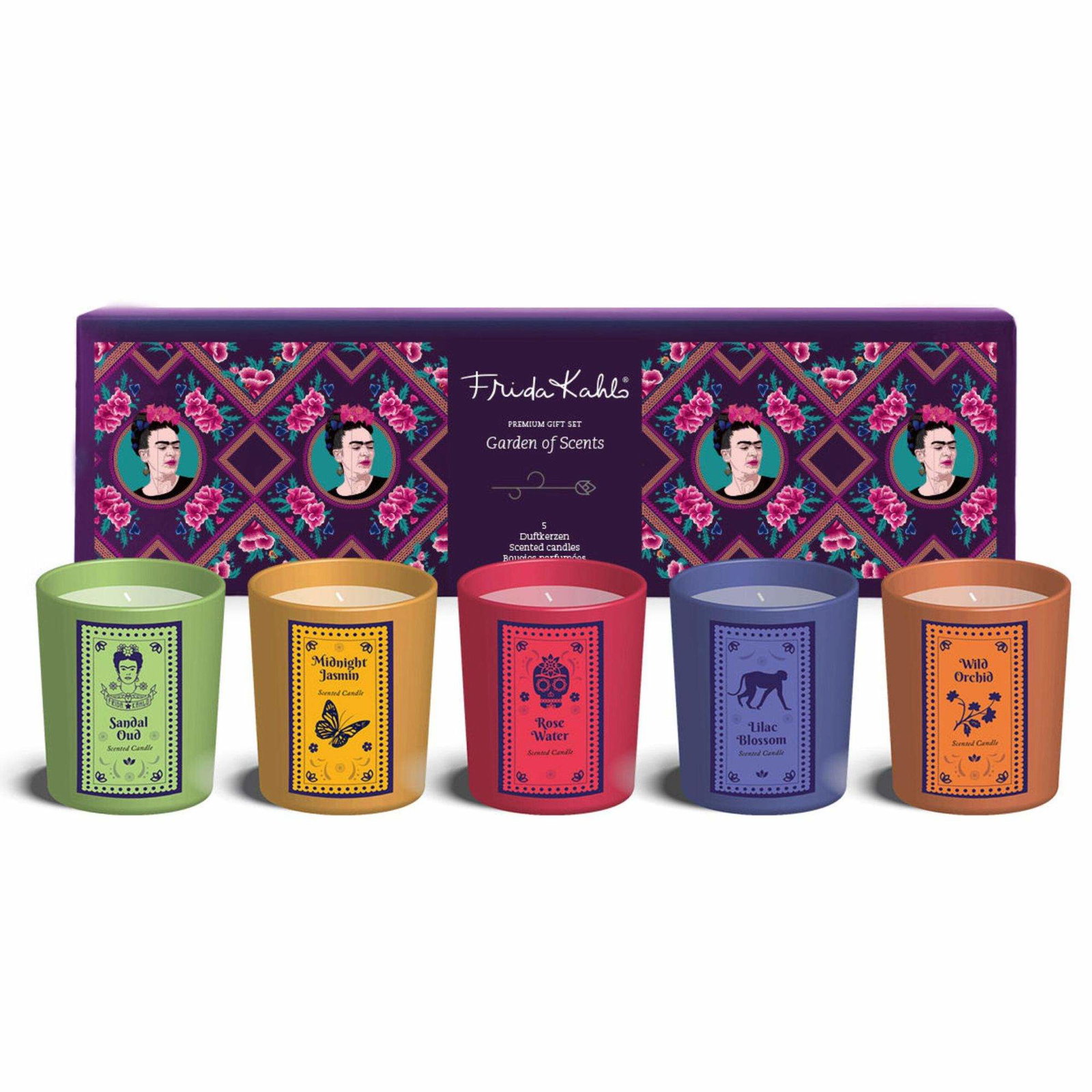 Frida Kahlo duftlys gavesæt – 5 aromatiske lys