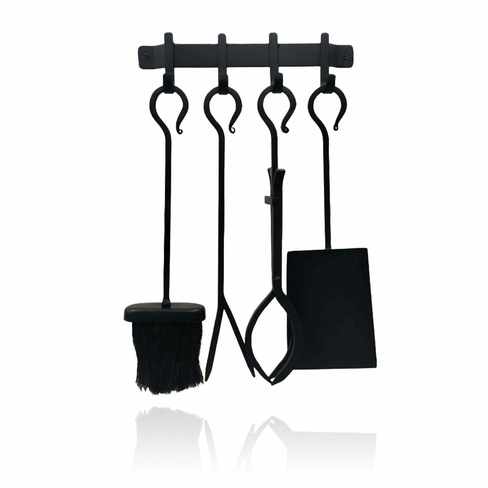 Pejsværktøjssæt, smedejern – vægbeslag inkluderet