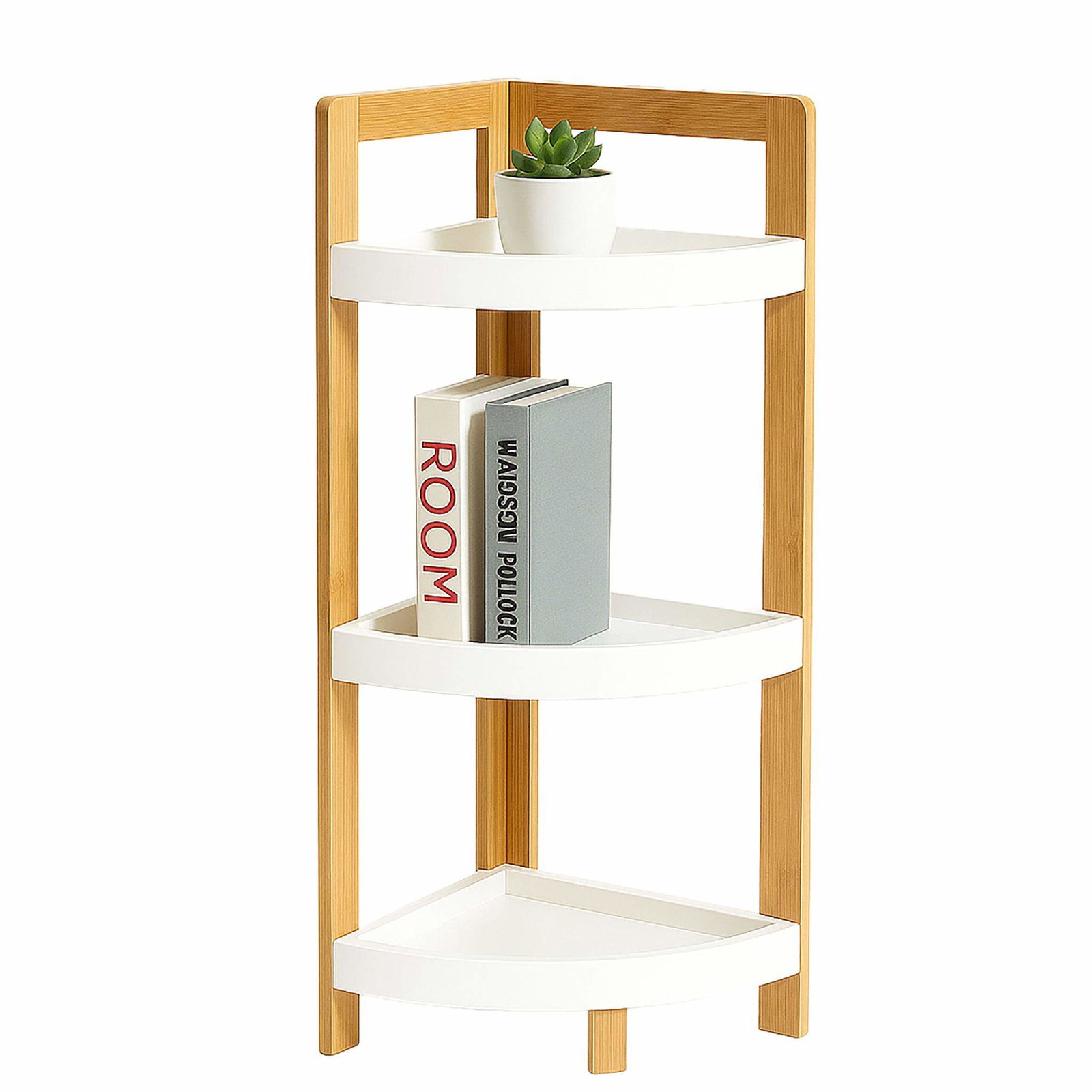 Hörnhylla i bambu – Platsbesparande, fristående design | Hem & Hobby | Pryloteket