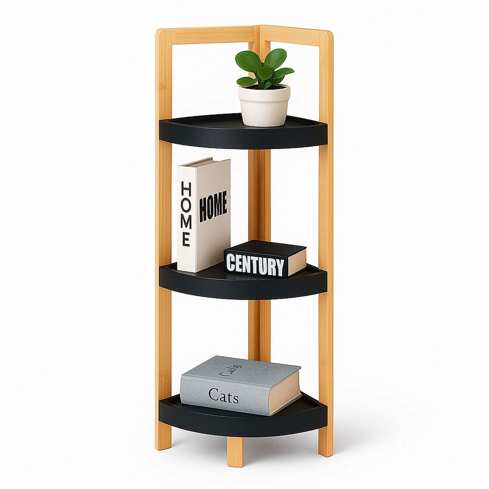 Hörnhylla i bambu – Platsbesparande, fristående design | Hem & Hobby | Pryloteket