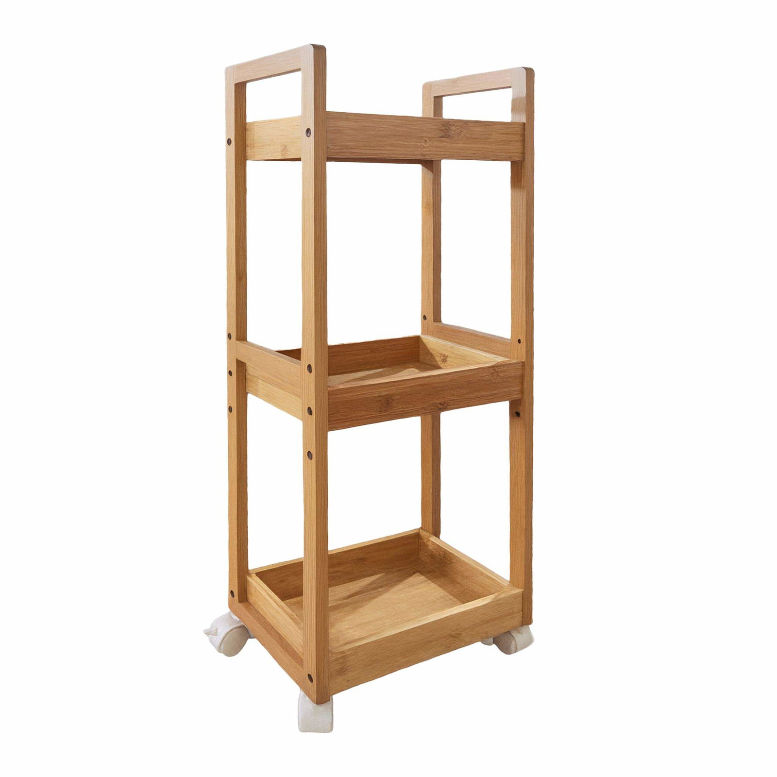 Förvaringsvagn i bambu – 3 hyllor, justerbar, smal design | Hem & Hobby | Pryloteket