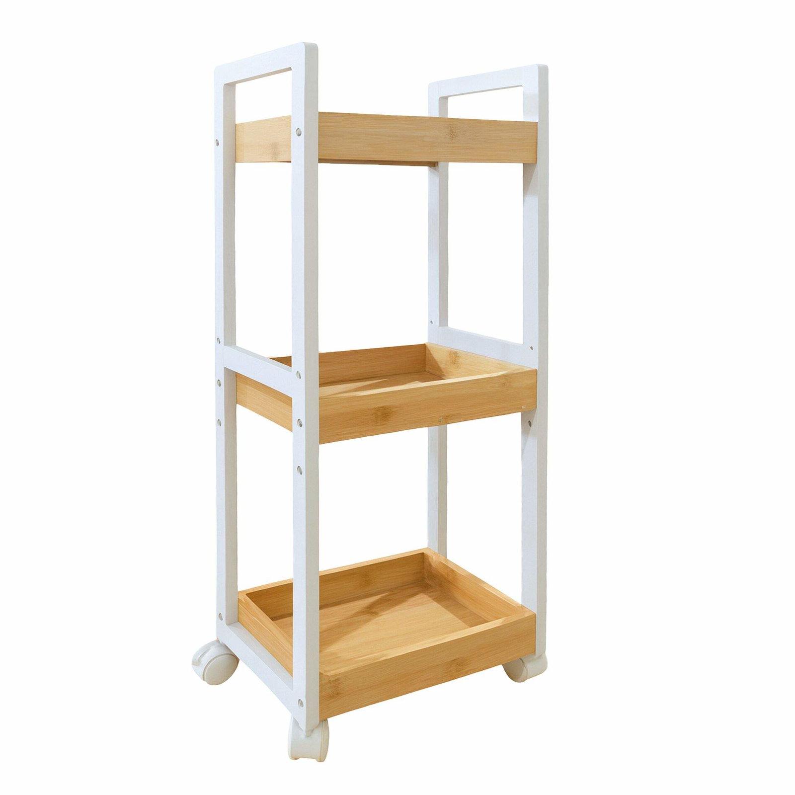 Bambus opbevaringsvogn – 3 justerbare hylder