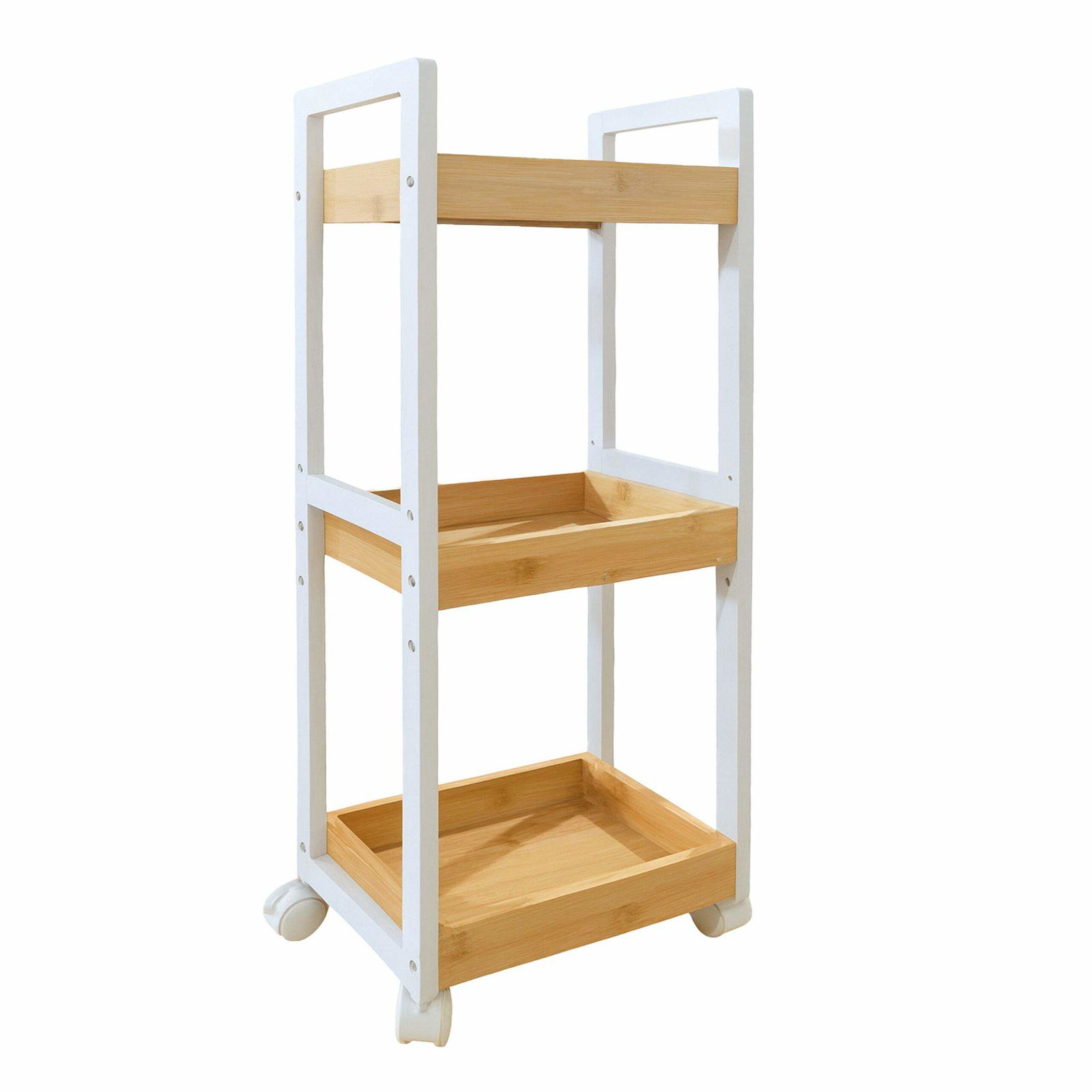 Förvaringsvagn i bambu – 3 justerbara hyllor | Hem & Hobby | Pryloteket