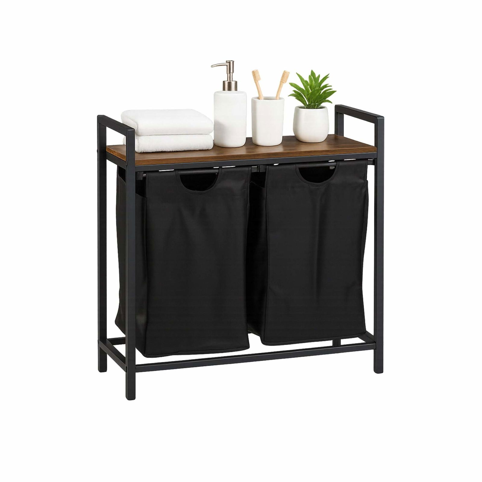 Vasketøjssorterer med 2 rum – Aftagelige poser