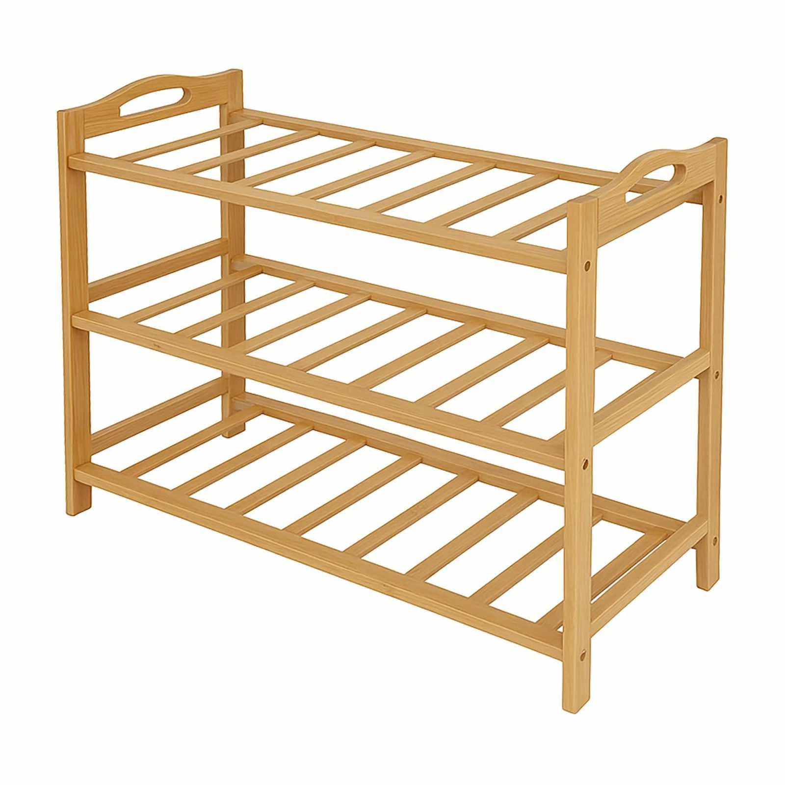 Bambus skohylde – 3 niveauer, plads til 9 par