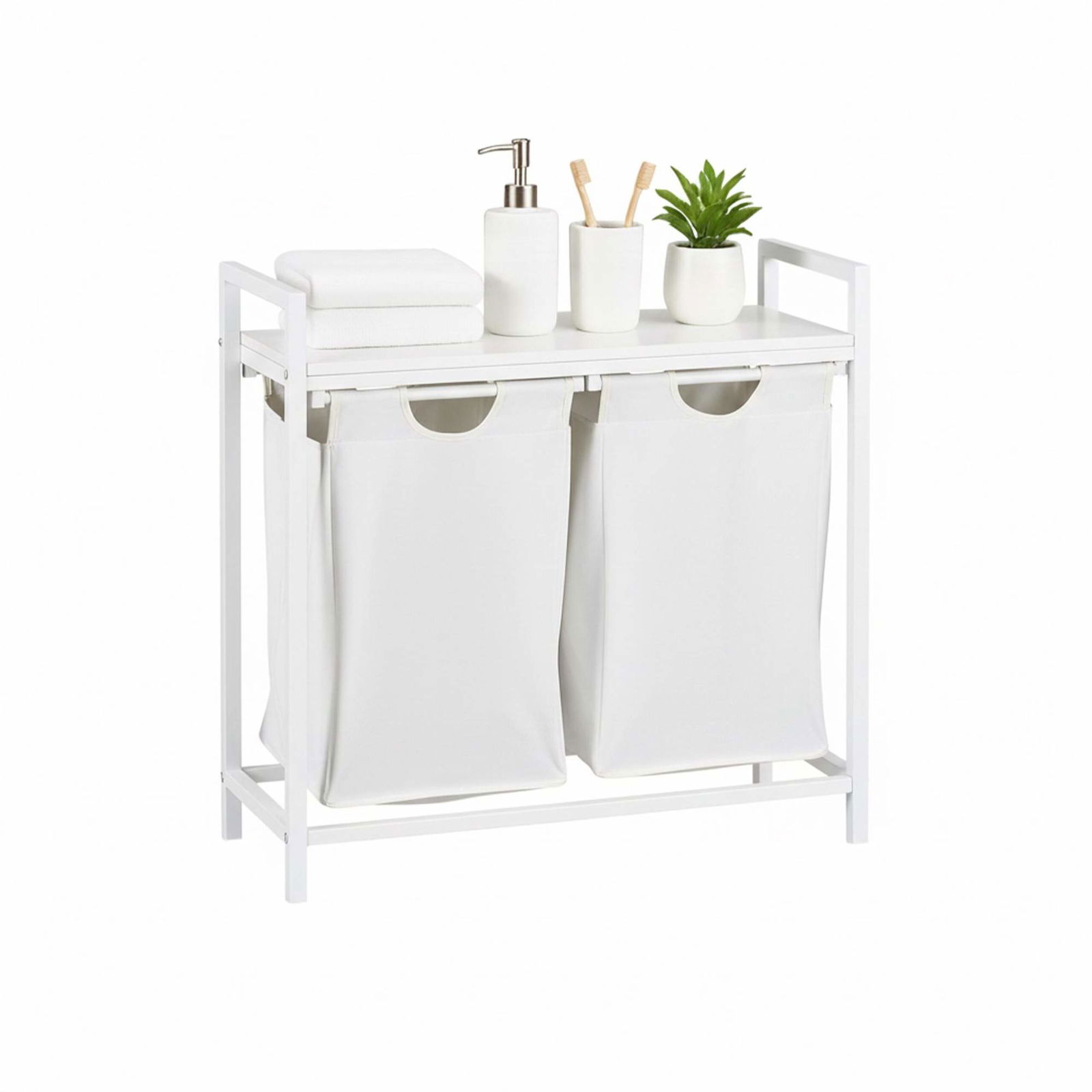 Vasketøjssorterer med 2 rum – Aftagelige poser