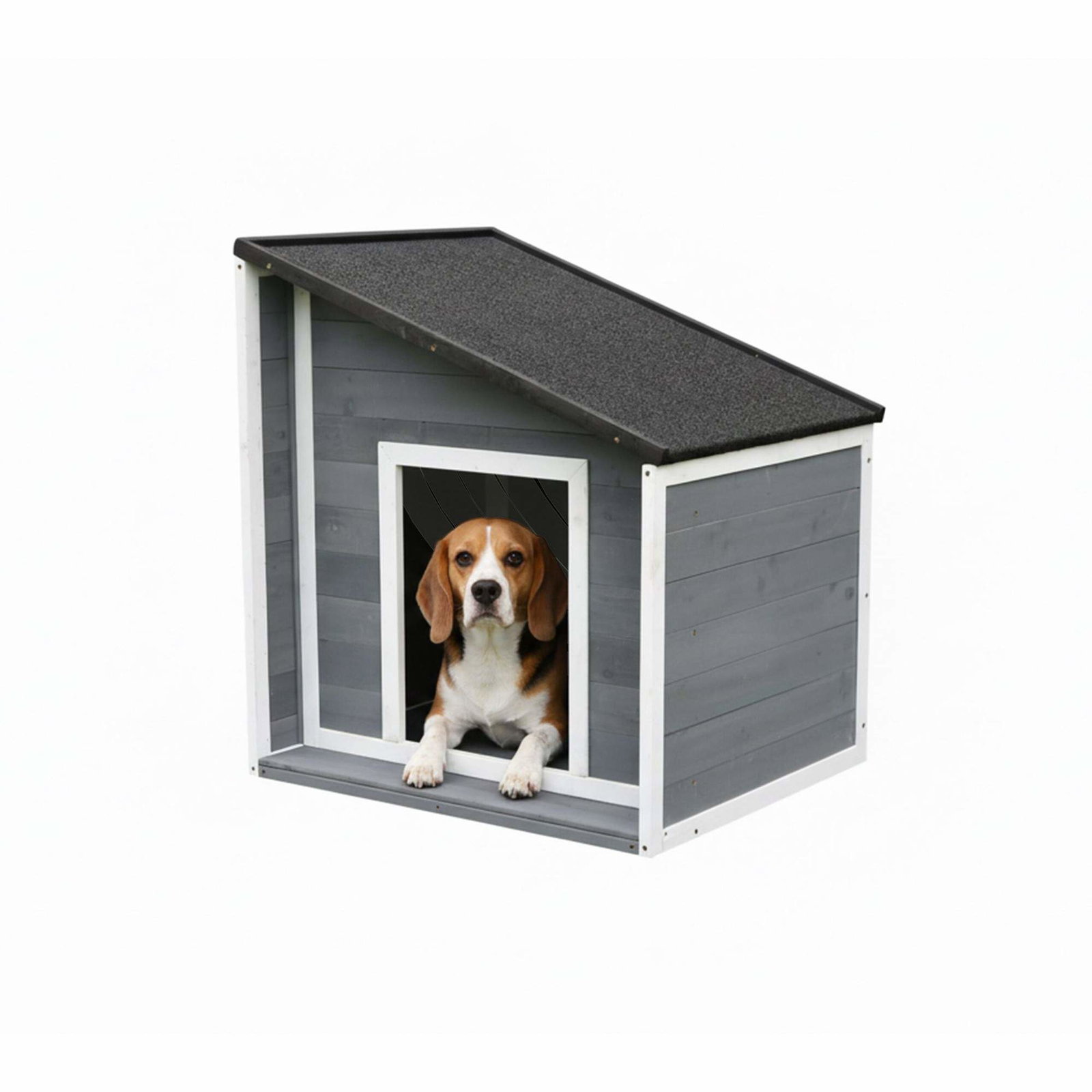 Vejrbestandigt hundehus – Foldbart tag, vindbeskyttelse
