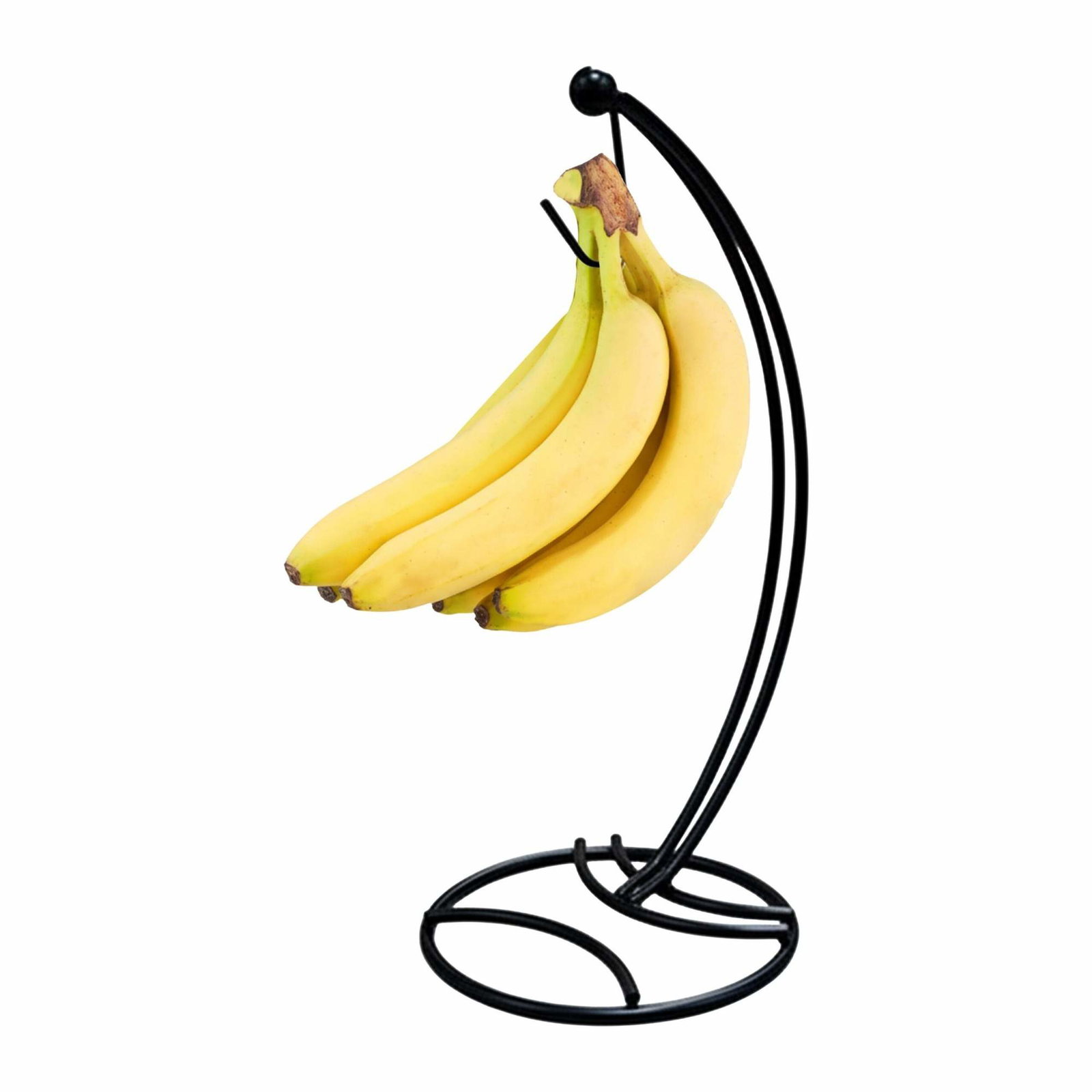Sort metal bananstativ – løfter og beskytter frugt