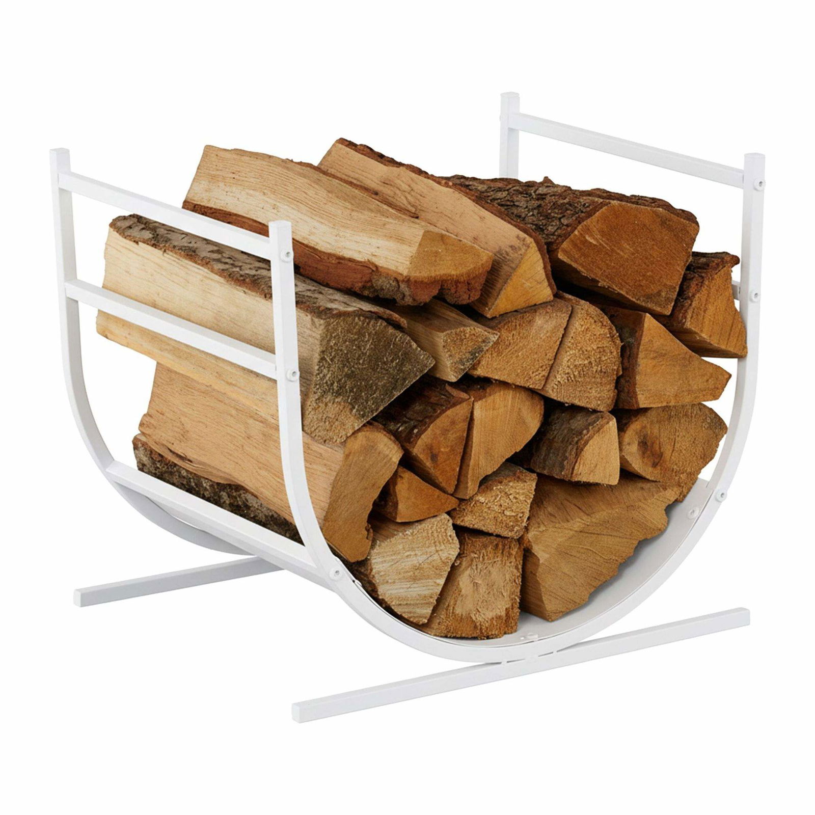 U-formad vedhylla i metall – kompakt och platsbesparande | Hem & Hobby | Pryloteket