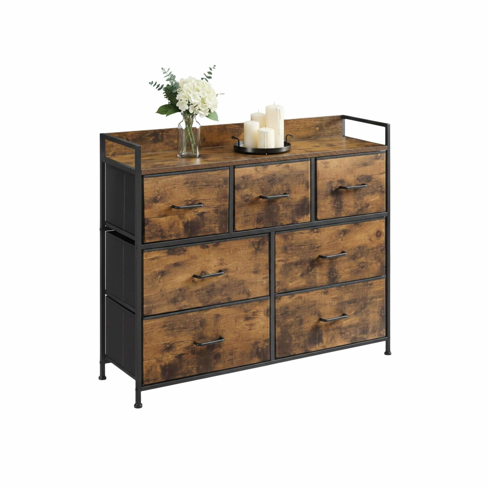 Tyglådbyrå – 7 lådor, metall och MDF, justerbara fötter | Hem & Hobby | Pryloteket