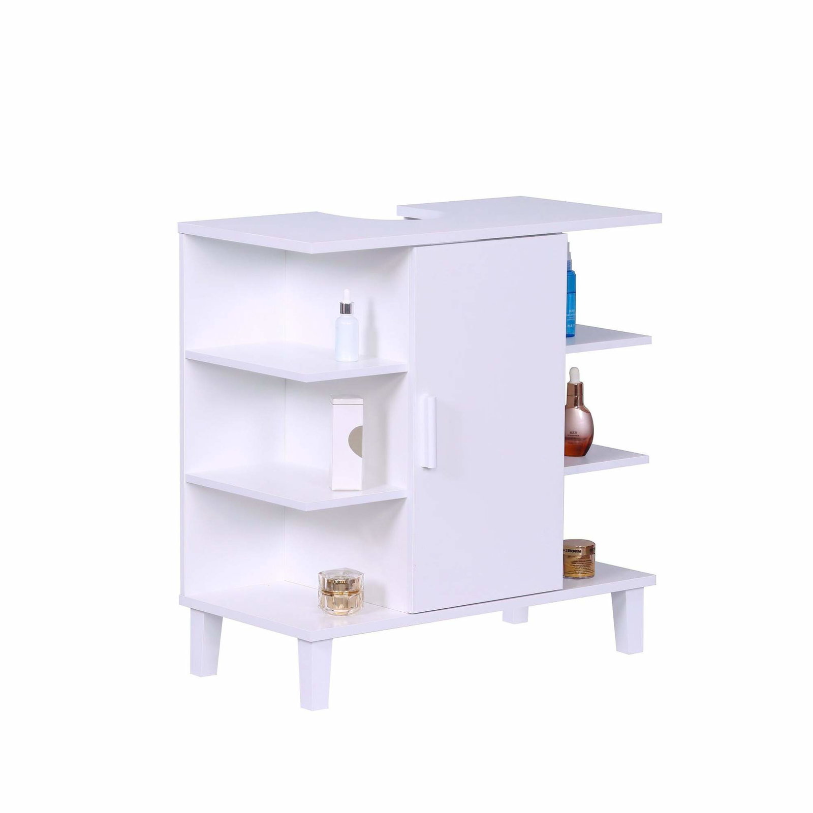 Tvättställsskåp med dörr och öppna hyllor – MDF, modern design | Hem & Hobby | Pryloteket