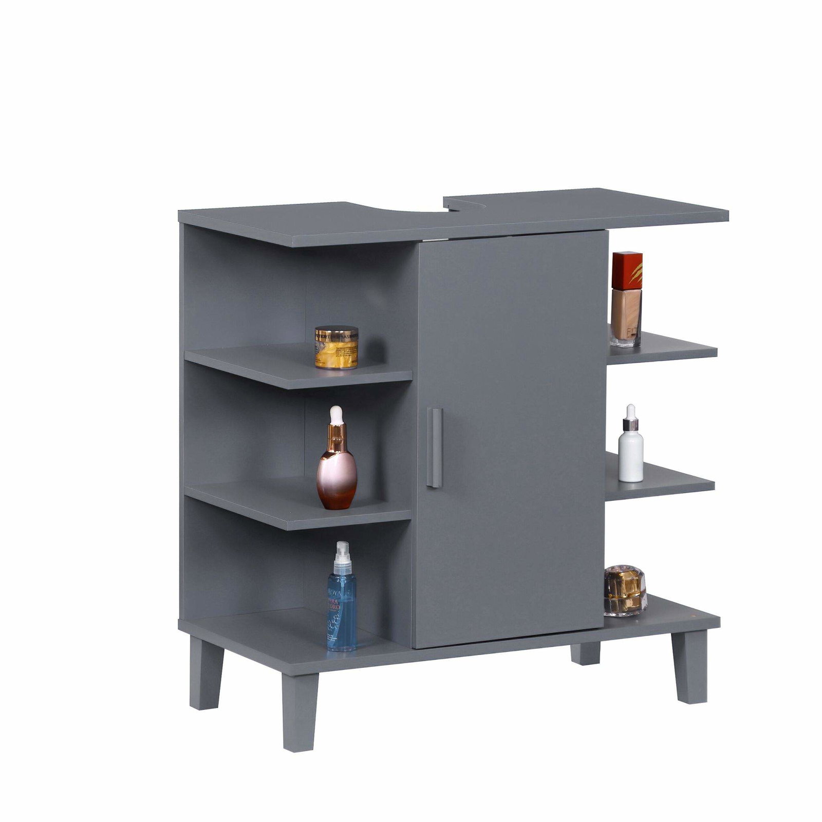 Tvättställsskåp med dörr och 6 öppna hyllor | Hem & Hobby | Pryloteket