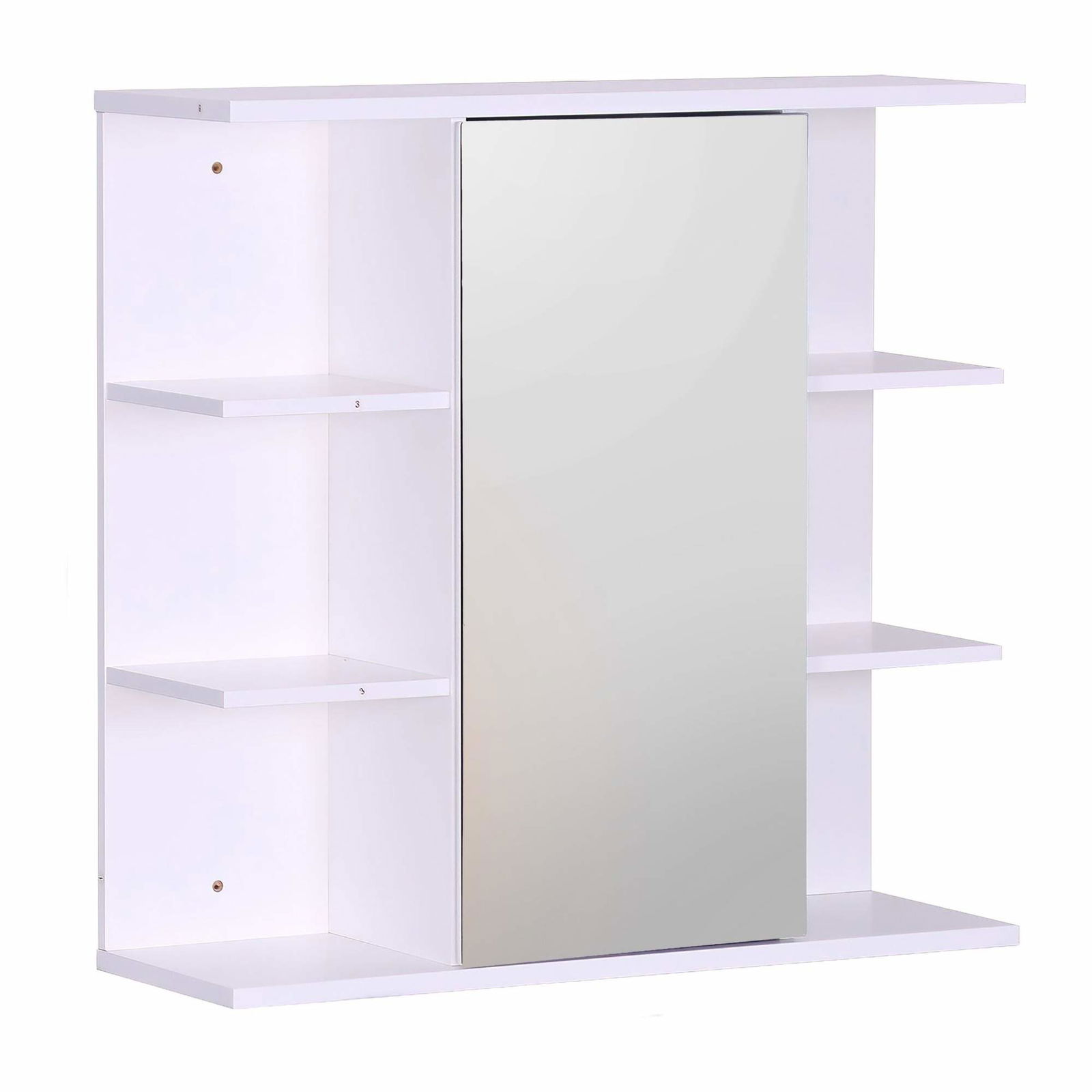 Spejlskab til badeværelse – 8 hylder, vægmonteret