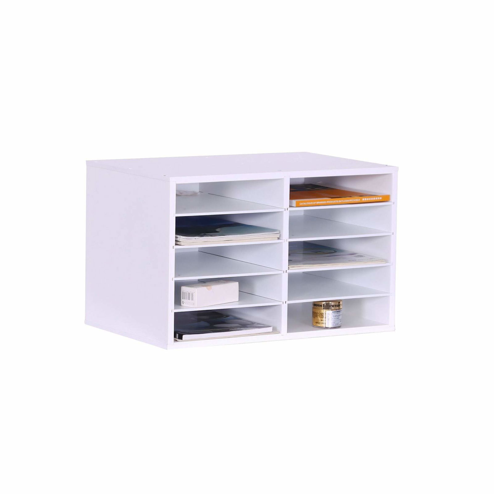 Bambus dokumentholder – Skrivebordsorganisator med 10 rum