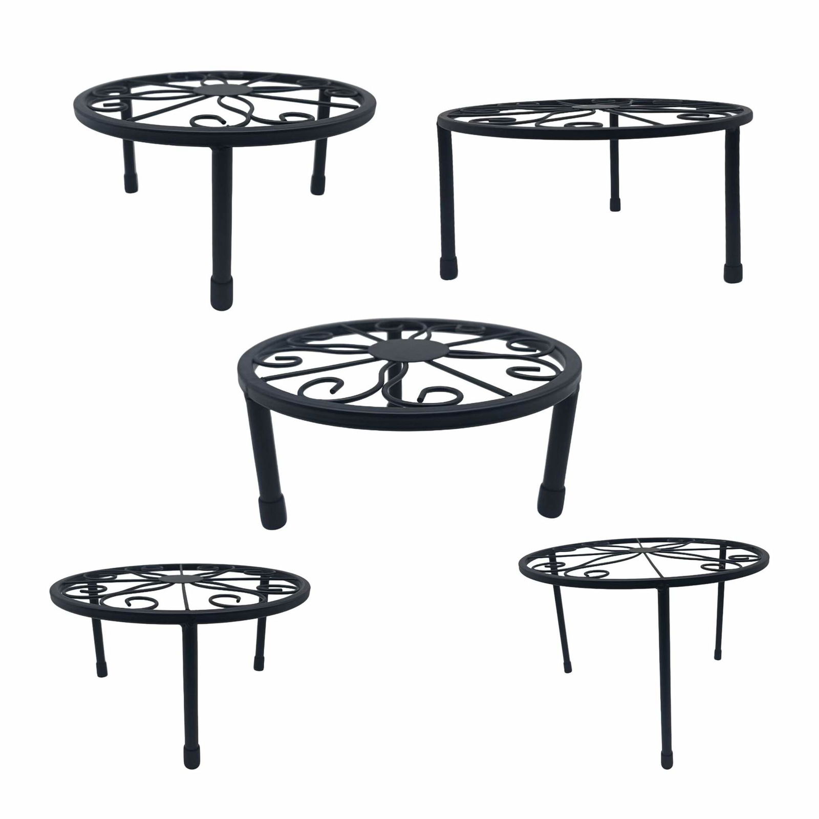 Runde plantestativer sæt med 5 – Kulstofstål, ridsefri