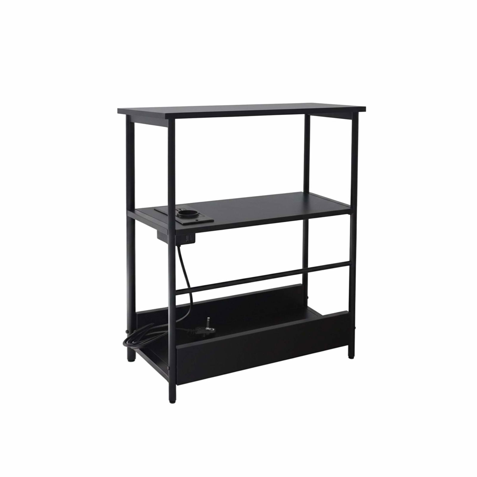 Smalt sidobord med USB-laddningsstation och hyllor | Hem & Hobby | Pryloteket