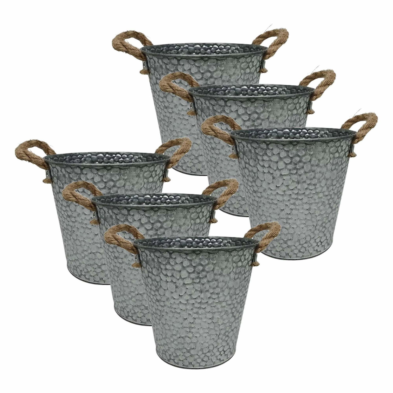 Dekorativt metallkrukaset med jutehandtag – 6-pack | Hem & Hobby | Pryloteket
